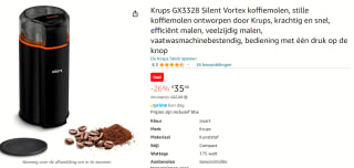 Krups Silent Vortex GX332810 - Elektrische koffiemolen voor €35,48 bij Amazon