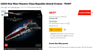LEGO Star Wars Venator-Class Republic Attack Cruiser (75367) voor €487,49