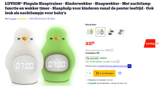 Luvion Pinguïn slaaptrainer/ kinderwekker voor €33,95 bij Bol