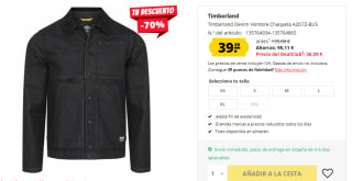 Chaqueta para Hombre Timberland Denim por 39.89€