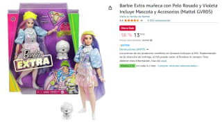 Barbie Extra muñeca con pelo rosado y violeta por 13.1€