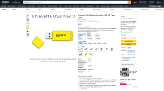 Integral 128GB Neon Amarillo USB 3.0 Flash Drive por 10,25€