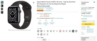 Apple Watch Series 6 GPS 40mm Reacondicionado por $2,953 en Amazon