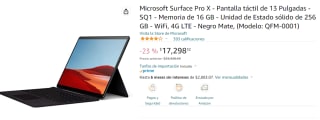 Microsoft Surface Pro X a $17,298 en Amazon