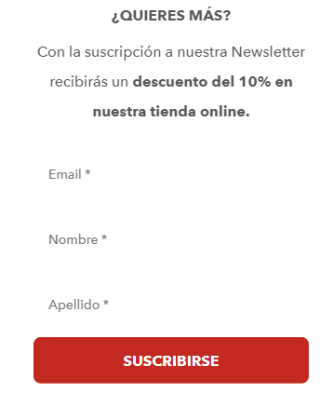 10% Dto en tienda online por registro
