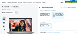 Dell Inspiron 15 (Intel i7-1355U, 16GB/1TB, 120Hz) voor €699 bij Dell