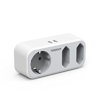 Adaptador TESSAN Europa a USA con 3 Tomas y 2 Puertos USB por 3,99€