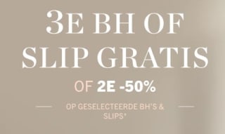Bh's en slips 3 halen 2 betalen of 2e -50% korting bij Hunkemöller