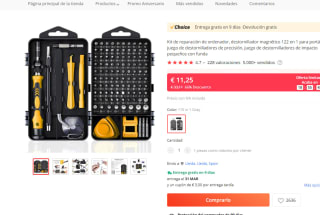 Kit de reparación de ordenador, 122 en 1 por solo 11,25€