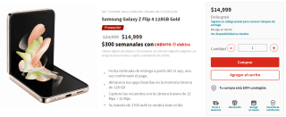 Samsung Galaxy Z Flip 4 128GB a $14,999 en Elektra