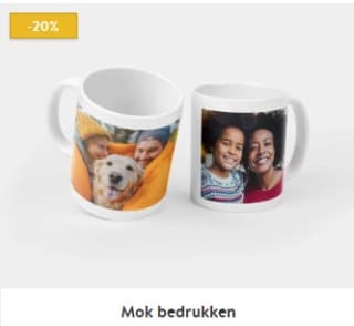 20% korting op Mok bedrukken bij Albelli