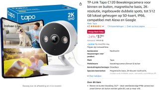 TP-Link Tapo C120 - wifi-beveiligingscamera voor €37,90 bij Amazon