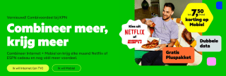 Gratis Netflix, ESPN of 1Password + € 7,50 korting + Dubbele Data + Pluspakket voor KPNl eden