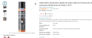 Liqui Moly Disolvente rápido de óxido de 300 ml por 3,24€