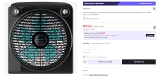 EnergySilence 6000 PowerBox Black. Ventilador de Suelo con Temporizador, 50 W, 5 aspas de 30 cm de diámetro, 3 Velocidades, Motor de Cobre, Rejilla Rotatoria por 23.82€ (Cuenta Nueva 14.24€)