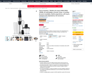 Taurus Amazing Batidora 1000W 20 velocidades y función Turbo por solo 22,99€