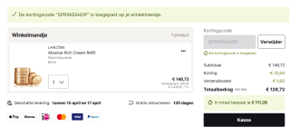 Tot € 15,- korting op de website of tot € 20,- in de app bij Flaconi