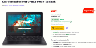 Acer Chromebook 511 C741LT-S9W3 29,5 cm (11.6") voor €219 bij Bol.com