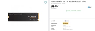 Disco Duro WD Black SN850X SSD 2 TB M.2 2280 PCIe Gen4 NVMe por 155.8€