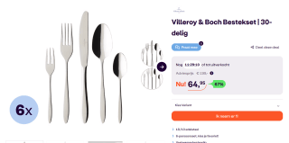 Villeroy & Boch Bestekset 30-delig voor €64,95 bij iBOOD