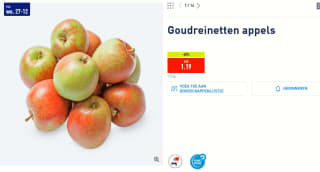 Goudrenetten 1,5 kg voor €1,19 bij de Aldi