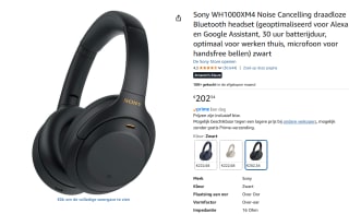 Sony WH-1000XM4 Zwart voor €202,34 bij Amazon