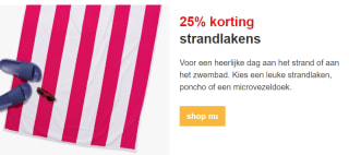 25% korting op strandlakens en poncho's bij de Hema