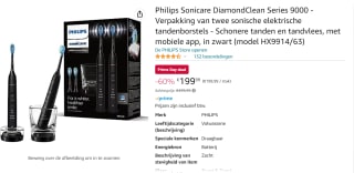 Philips Sonicare Dubbele Tandenborstel set met 2 tandenborstels voor €199,99 bij Amazon.nl