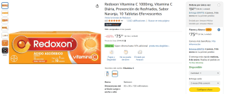 Redoxon Vitamina C 1000mg 10 Tabs por $76 | Descuento Amazon