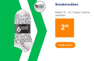 6 paar sneakersokken voor €2,28 bij Action