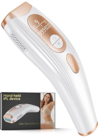 Depiladora IPL 3 en 1 con HR/SC/RA, 600NM, 9 niveles de energía, 999.900 pulsos de luz por 29,59€