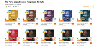 Alle Perla capsules voor Nespresso 20 stuks voor €2,99 bij de AH