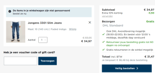 Kinderjeans G-Star 3301 voor €31,47 dmv code bij G-Star