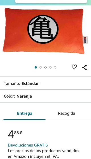 Cojín Dragon Ball por 4,88€.