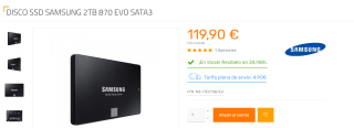 Disco Duro Samsung 870 EVO SSD 2.5" 2TB SATA3 por 119.9€