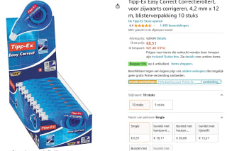 Tipp-Ex Correctie roller 10 stuks voor €8,51 bij Amazon.de