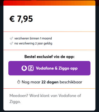 MaDiWoDo bioscoop kaart voor €7,95 voor Vodafone of Ziggo klanten
