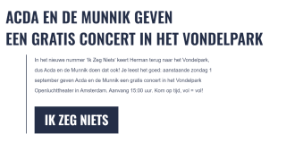 Gratis Acda en de Munnik concert in Amsterdam (Vondelpark)