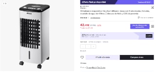 Climatizador evaporativo frío y humidificador Jocca con 3 velocidades, 3 modos, depósito de agua de 4 litros por 30.02€