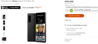 Smartphone 6.1" Sony Xperia 5 IV à 699€