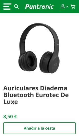 Auriculares Diadema Bluetooth Eurotec De Luxe por 8,50€.
