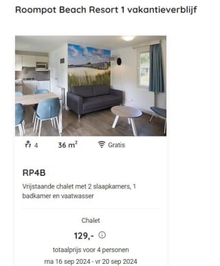 Vanaf €129 een weekend, midweek of weekje weg bij Roompot