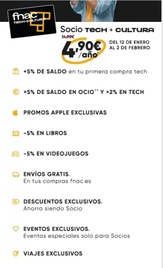 Socio Tech + cultura por 4,90€
