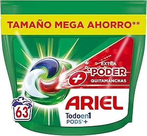 63 cápsulas ARIEL PODS Todo en 1 Detergente Lavadora por 11,99€