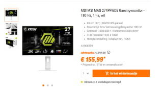 MSI MAG 274PFWDE computer monitor 68,6 cm (27") voor €155,99 bij Nbb