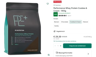 Performance Whey Protein 900g Cookies & Cream - voor €29,39 bij Holland & Barret