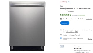 Lavavajillas Atvio 14 - 16 Servicios Silver por $2,990 en Walmart