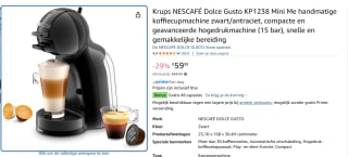 Krups KP1238 NESCAFÉ Dolce Gusto Mini + 48 capsules voor €29,99 na cashback bij Amazon