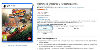 Juego Hot Wheels Unleashed 2 Turbocharged PS5 por 15,95
