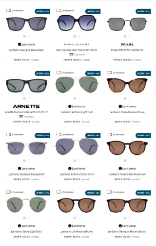 -40% de Descuento Extra en Gafas de sol desde Lentiamo.